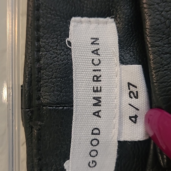 Good American Black Faux Leather Pants Size 4/27 - Picture 5 of 11